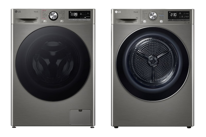 Čelní pohled na PRACÍ SET | 10 kg Pračka FSR7A04PG + 9 kg Sušička RC91V9EV2N FSR7A04PG.RC91001